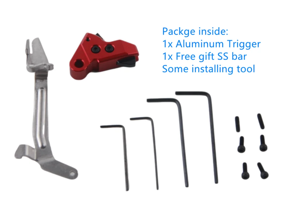 

Performance Aluminum Enhanced Flat Trigger Shoe fits for Glock Gen 3~4 models 17 19 20 21 22 23 26 27 29 30 40 41