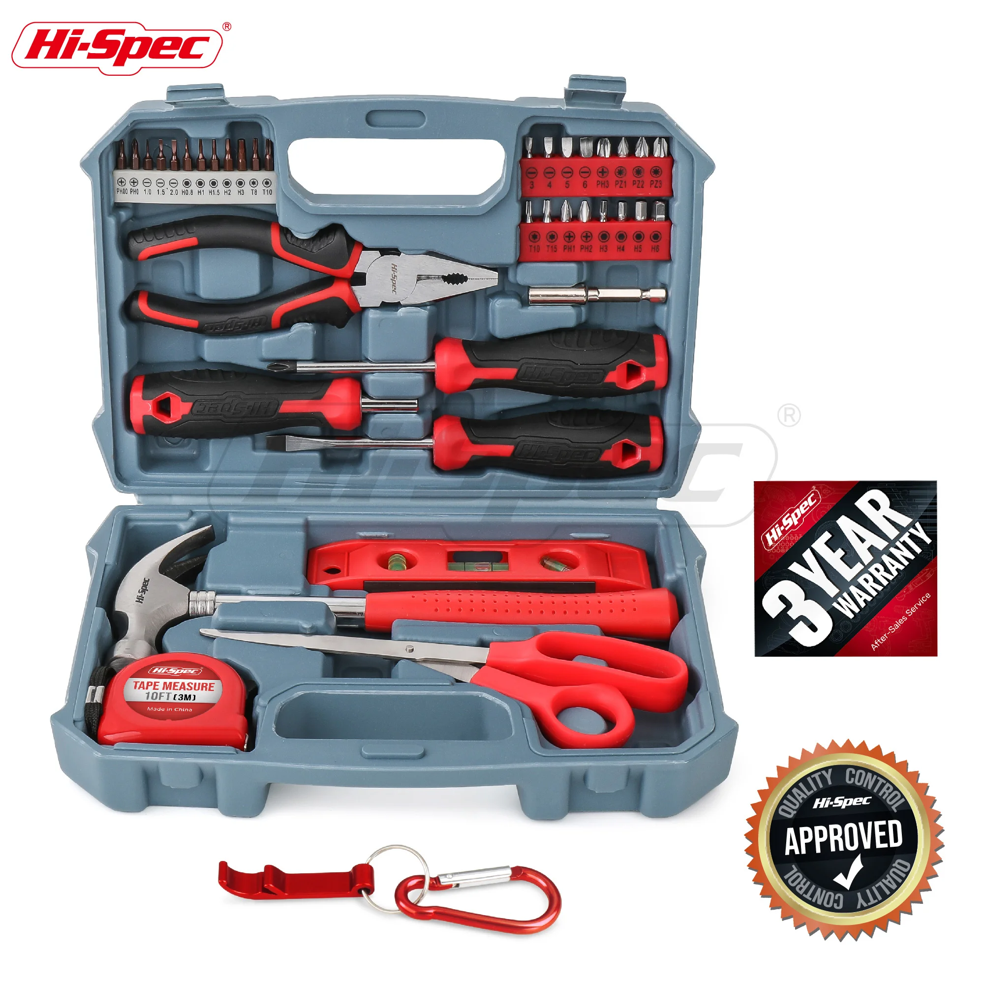 

Hi-Spec 42pc Household Hand Tool Set General Home Repair Tool Set Essential Basic Tool Kit with Screwdrivers Pliers in Tool Case