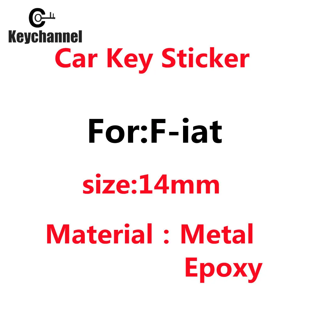 2/5PCS 14mm Car Key Sticker Aluminum Resin Epoxy Crystal Emblem Logo For KD VVDI Remote Fiat 500 Panda Badge | Автомобили и