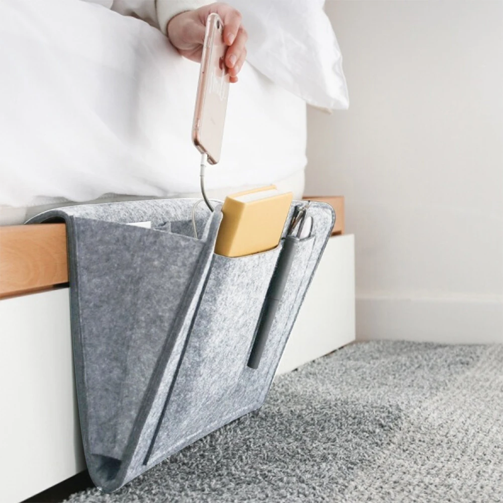 

Felt Pockets Sofa Organizer For Rest TV Remote Control Books Ipad Tidy Holder Chair Couch Bag Storage Anti-slip Bed Holder