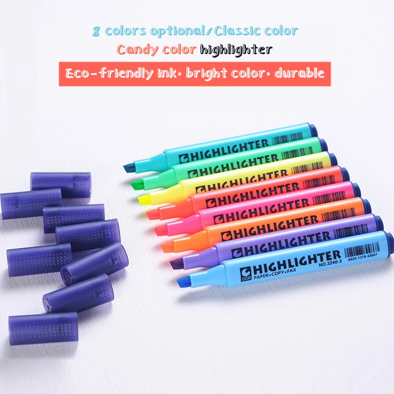 8 цветов треугольный баррель флуоресцентные маркеры для бумаги сделай сам маркер