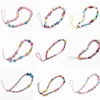 Новая Радужная акриловая цепочка с бусинами в виде улыбки для женского шнура с защитой от потери Многофункциональный ремешок для браслета
