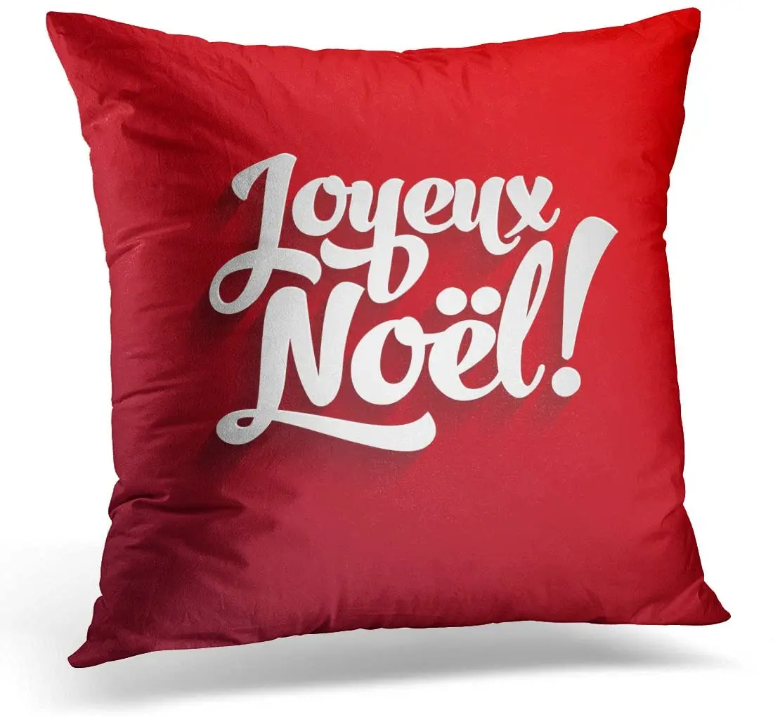 

Pillow Case Home Decor Square Pillowcase Cover Blue Celebration Merry Christmas with Greetings Pillow case Decorative