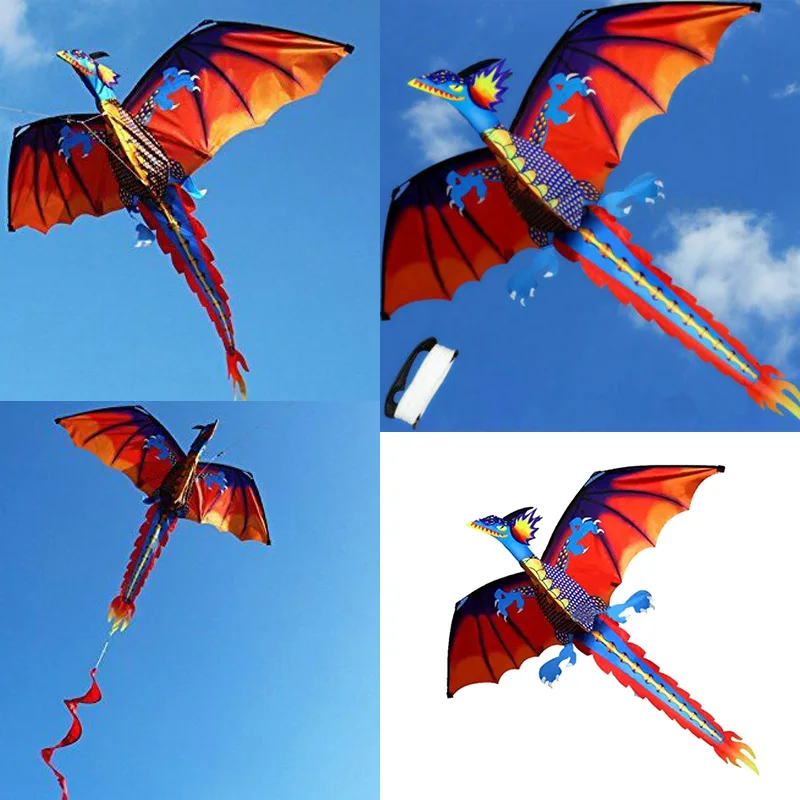 

Newly Huge 3D Dragon Kite Single Line with Tail Family Outdoor Sports Children Fun Toy
