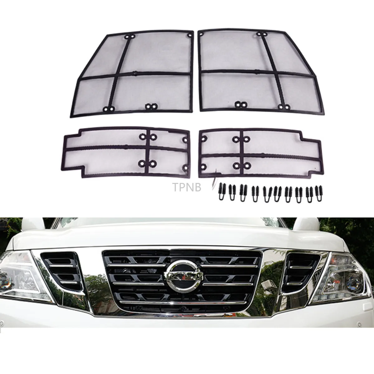 4 шт./компл. Автомобильная Передняя решетка для защиты от насекомых Nissan патруль