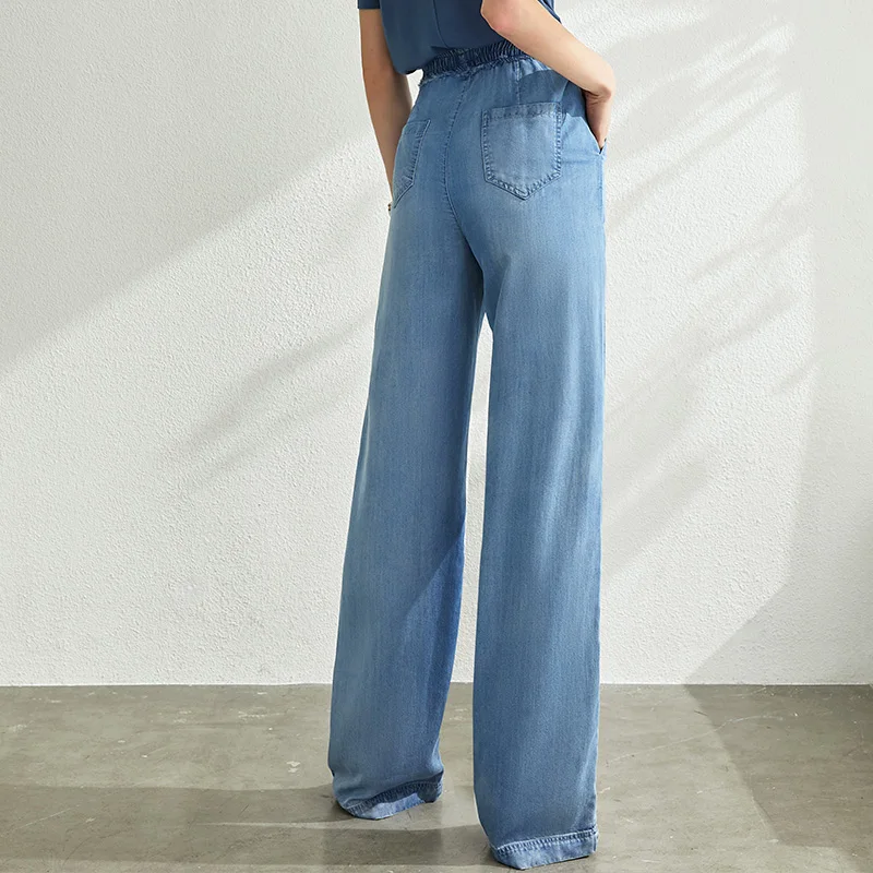 Джинсы AMII минималистские женские длинные повседневные брюки из денима