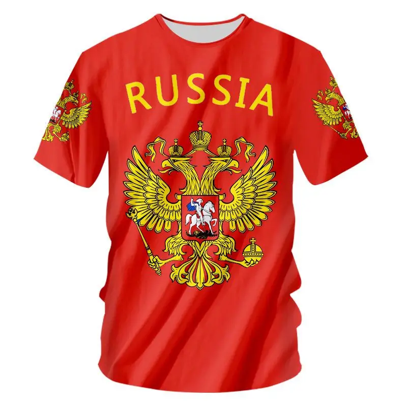 

Russian style 3DT shirt printing, hand-painted graphic T-shirt, breathable men's T-shirt, O-neck short-sleeved, oversized T-shir