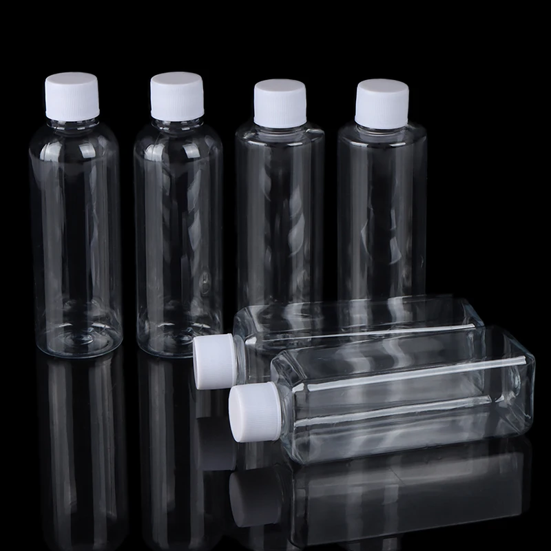 

2 шт 100 мл прозрачная ПЭТ бутылка для воды пластиковые пустые контейнеры для безалкогольных напитков