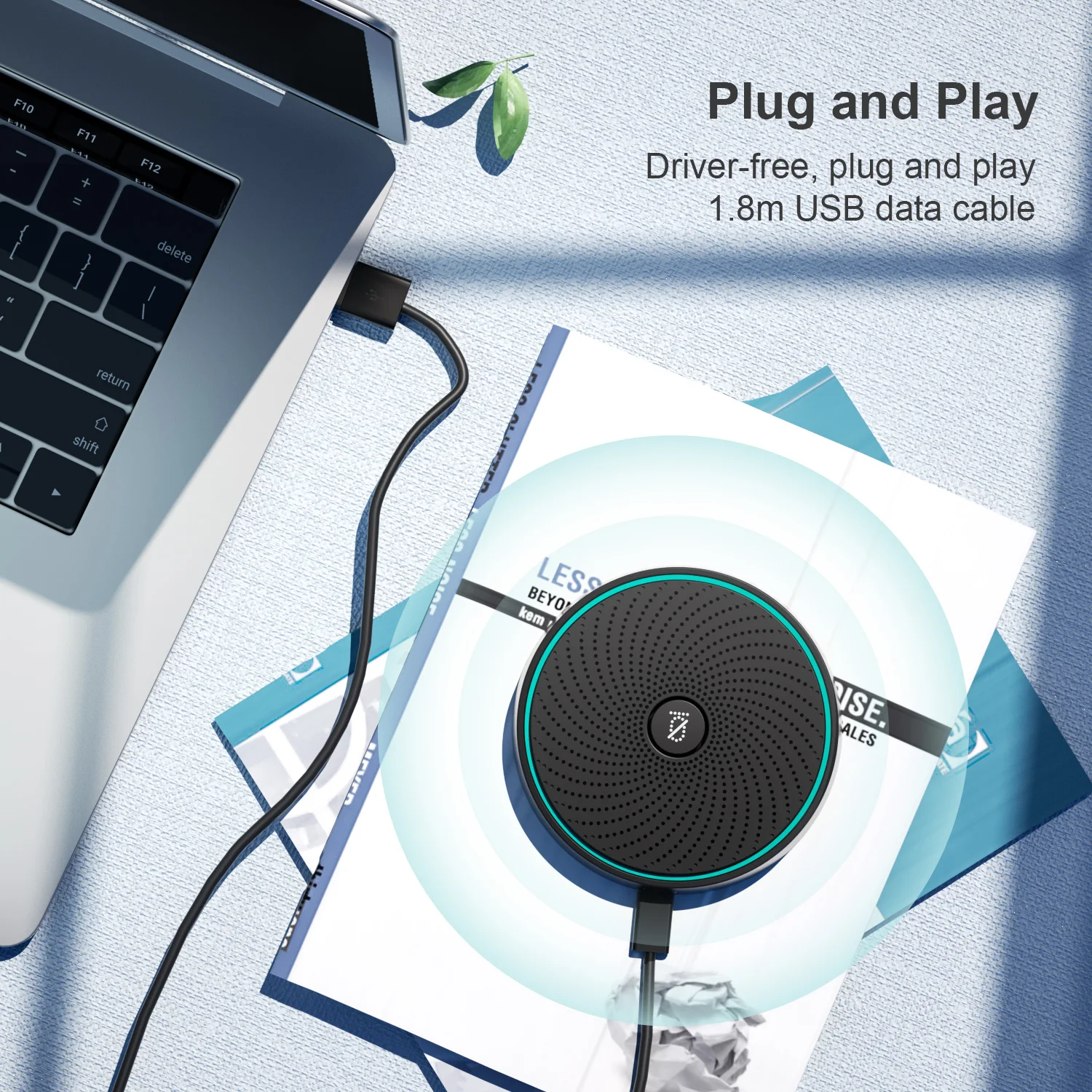 

OSM09 Upgrade Portable AI Smart USB Microphone 360 Reception Voice Microphone Plug and Play Multi Person Conference Mode