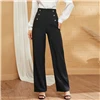 SHEIN Green двубортные прямые однотонные длинные брюки женские осенние с высокой талией прямые элегантные офисные платья Брюки