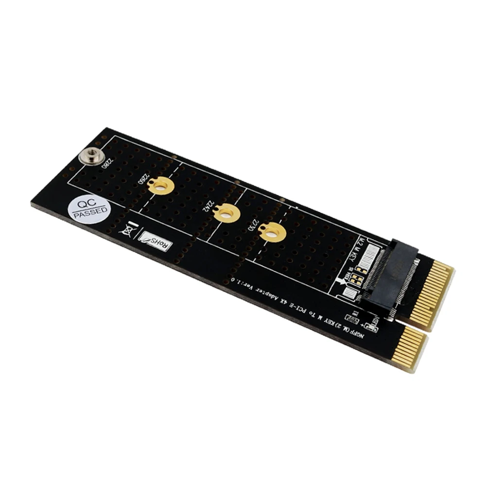 

L NGFF(M.2) nvme M key SSD to PCI- E 4X Adapter(vertical installation) Support 2230/2242/2260/2280 type M.2 Card dimension