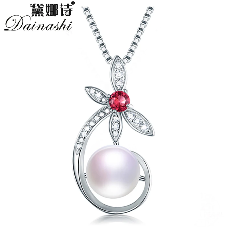 

Ожерелье Dainashi из 925 стерлингового серебра высокого качества, ожерелье из 100% натурального пресноводного жемчуга, Женское Ожерелье, горячая Р...