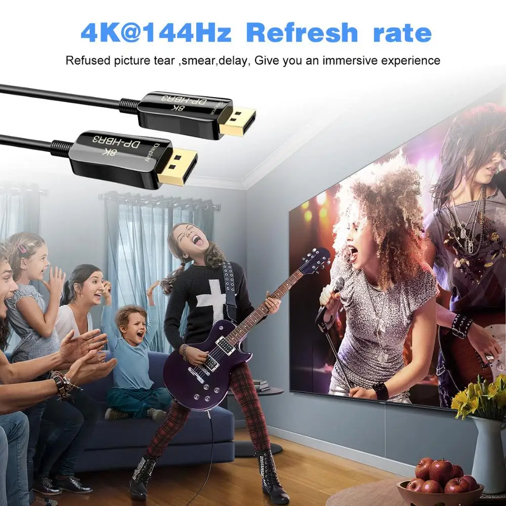 Оптическое волокно DP Displayport кабель 8K HD компьютерный ТВ ноутбук подключенный