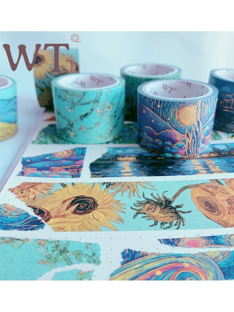 

Canadian Brand Original Van Gogh Foil Handwritten Washi Tape Set Literary