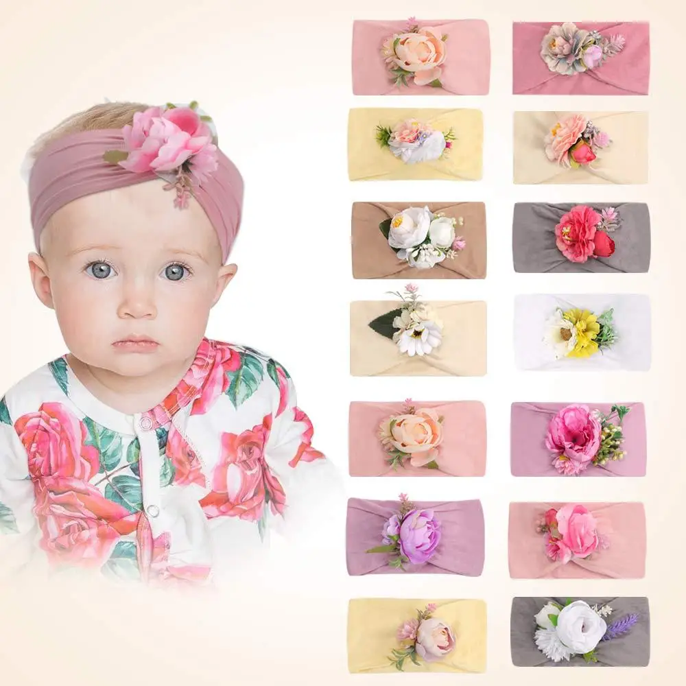 

16PCS New baby multi-style headband, simulation flower, wild, cute, halogen baby super stretch nylon headband