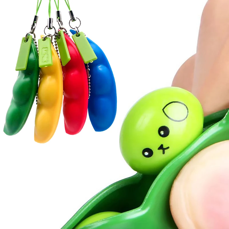 Color Fidget Toy Antistress Squeeze Edamame Relieve Stress Pop Lovely it Beans Surface Emotion Figet Toys Keychain | Игрушки и хобби