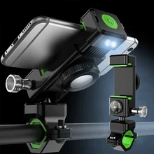 With Lights Bicycle Phone Holder Bike Scooter Universal Smartphone Mount Stand with Compass for Iphone Samsung Xiaomi Huawei