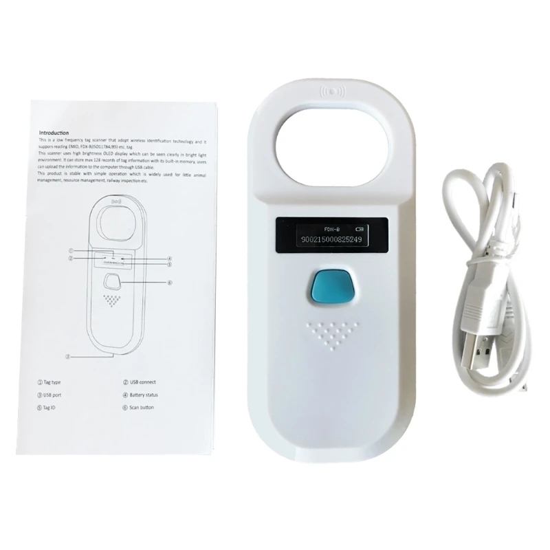 

Protable Handheld Pet Chip Reader Electronic Ear Tag Chip Scanner Animal Reader