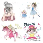 Красивые девушки, наклеивающиеся на телефон, наклеиваемые наклейки, накладки, термонаклейки, виниловые полосы для одежды, декоративные аппликации, значок