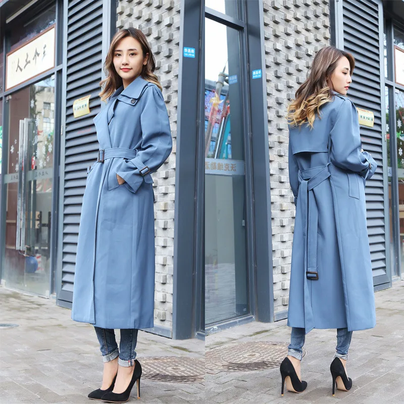 

Trench Coats Women's 2020 New Spring Autumn Chic Slim X Long Femmes Loose Belt Windbreaker Female Outerwear