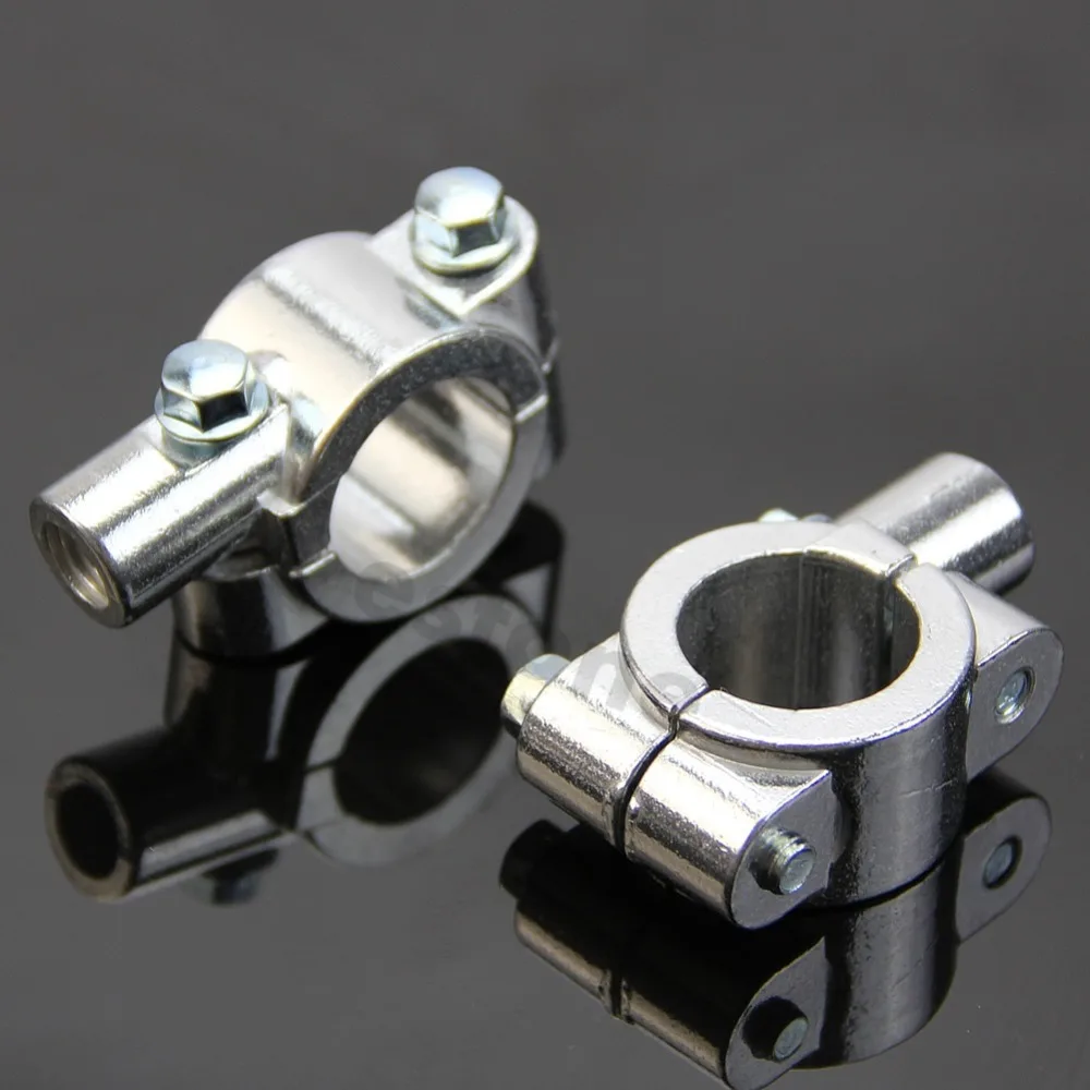 

New 1 Pair Motorcycle Handlebar Mirror Mount 10mm 7/8" Aluminum Clamp Universal