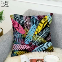 colored feathers 3d printed pillow case polyester decorative pillowcases throw pillow cover style 4