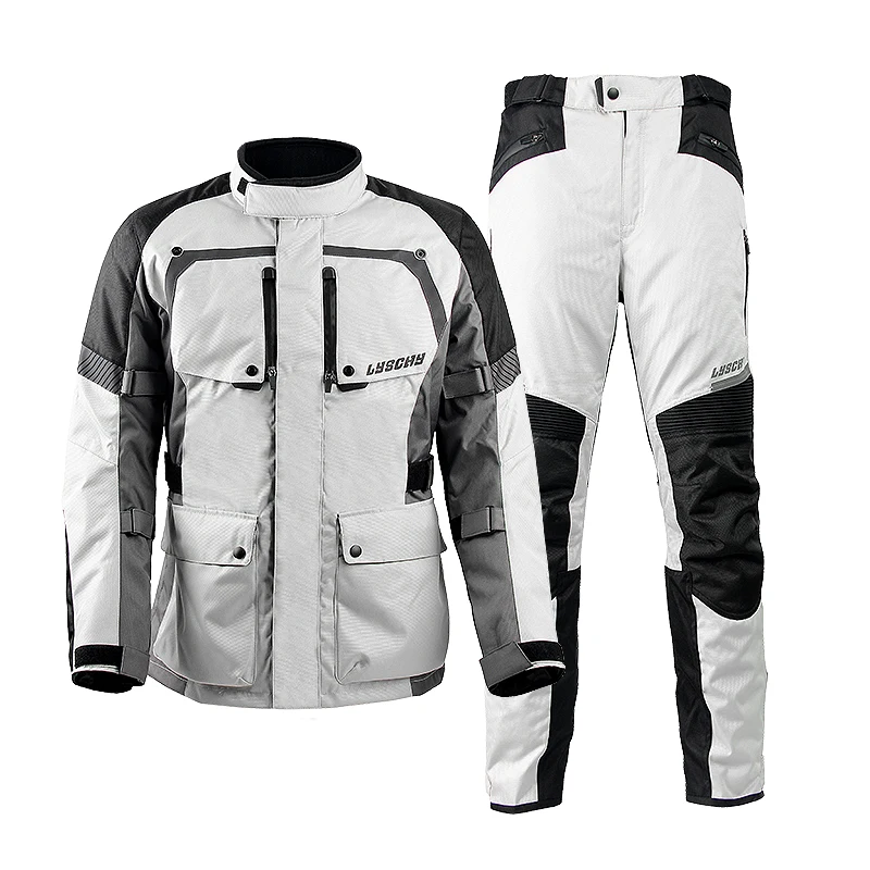 LYSCHY All Seasons Oxford Windproof Waterproof Motorcycle Jacket Pants Protective Reflective Motocross Motorbike Riding Jacket enlarge
