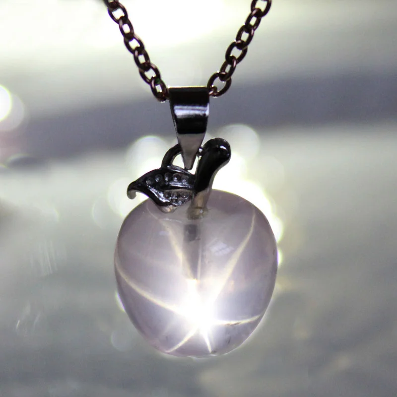 Оптовая цена подвеска в виде яблока из розового кварца с натуральной звездой