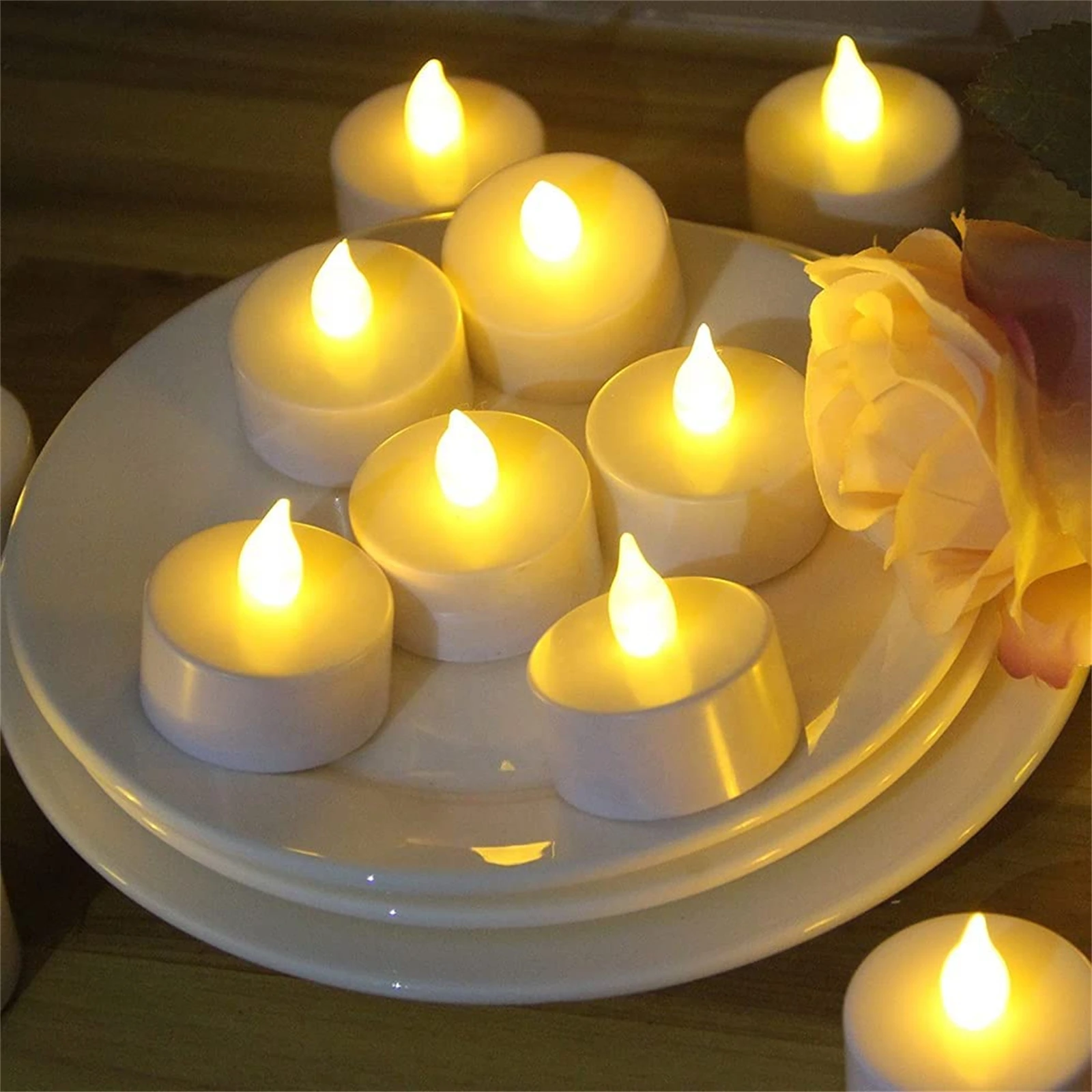 

Flameless Led Tea Light Candles, Realistic Flickering Tealights, Battery-powered Candles Lights Holiday Gift For Wedding Party