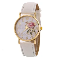 orologio donna hot selling leather wrist watches new arrival rose pattern watches for women gift fashion casual students watch