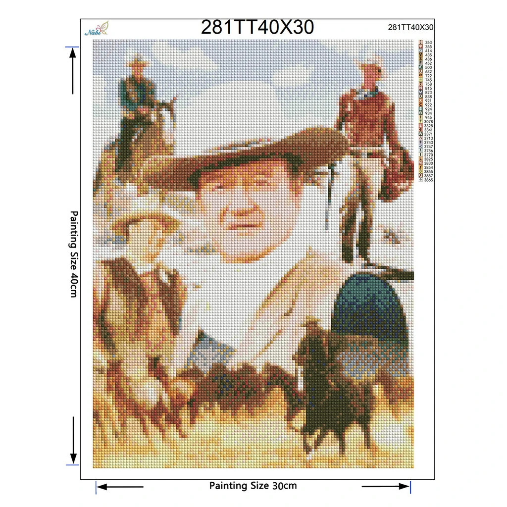 5D DIY Алмазная вышивка Джон Уэйн Америка ковбой картина крестиком Полный Круглый