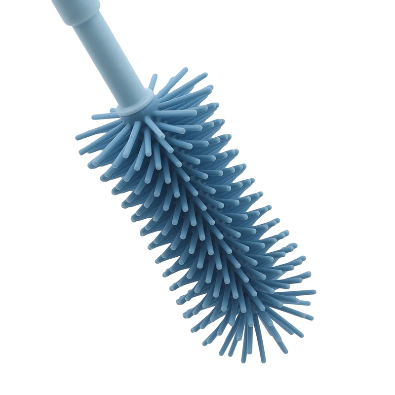 

Cute Cartoon Bear Multifunctional Baby Silicone Feeding Bottle Brush 360 Degree Rotating Baby long-handled Feeding Bottle Brush