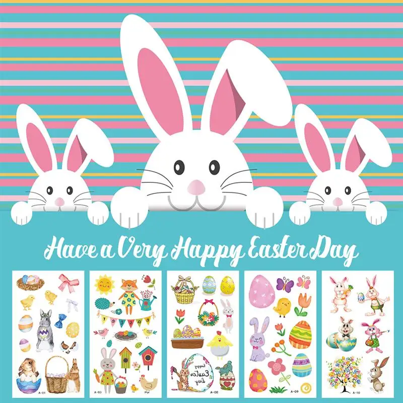20 листов пасхальные стикер с зайчиком стильные детские наклейки татуировки