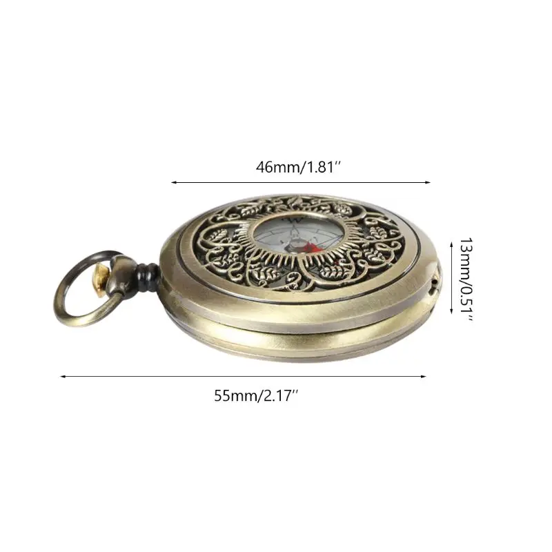 

Vintage Bronze Compass Pocket Watch Design Outdoor Hiking Navigation Kid Gift Retro Metal Portable Compass