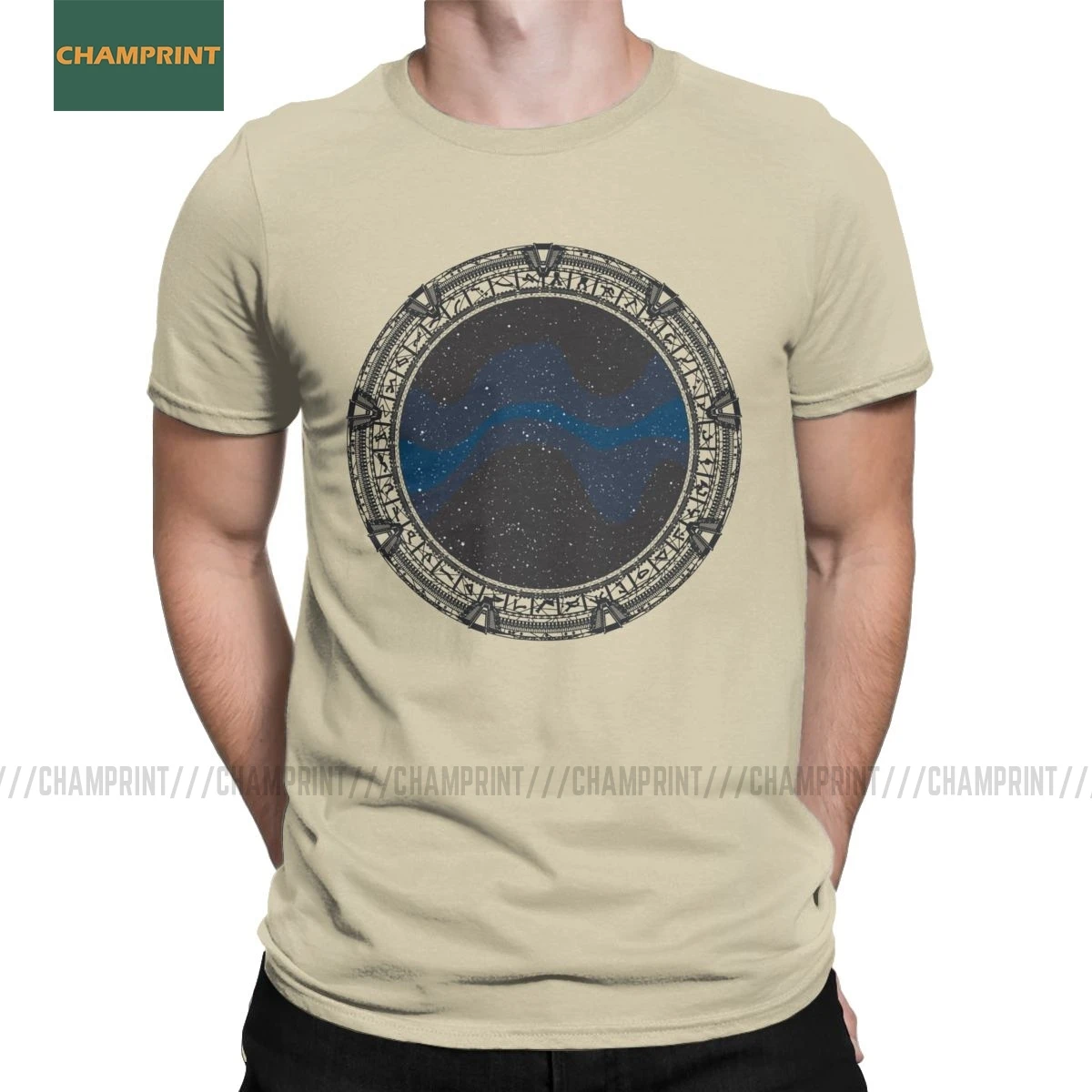 Мужская футболка Звёздные Врата Винтаж натуральный хлопок с короткими рукавами