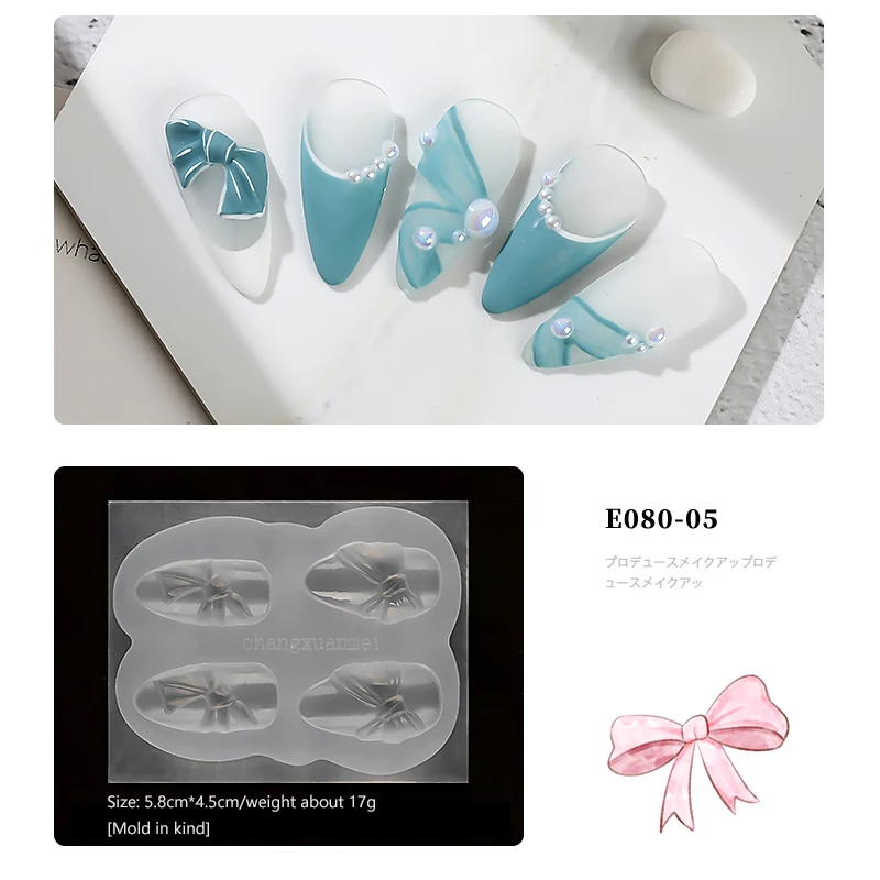 Новая мода 3D силиконовая форма для ногтей Конфеты медведь лук резные абразивные