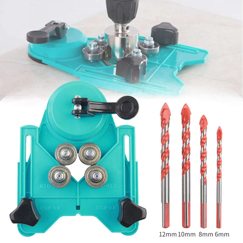 

16Pcs Drill Guide Vacuum Base Sucker with 6-50mm Diamond Coated Glass Drill Bit Fit Tile Glass Hole Saw Openings Locator