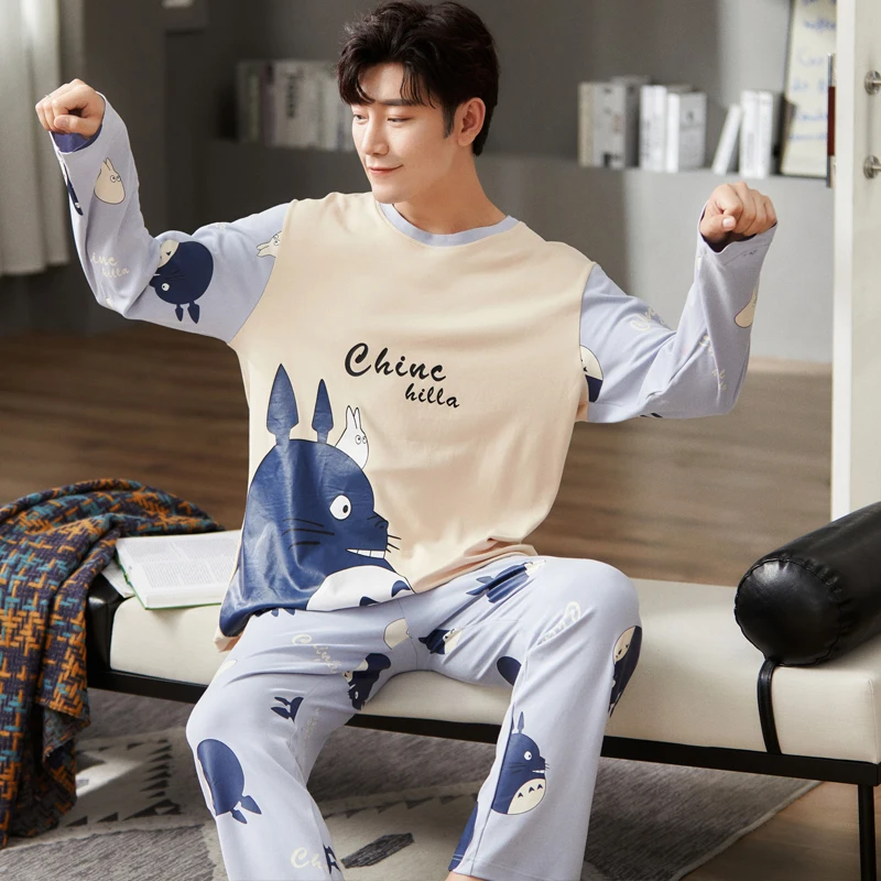 Новинка 100% осенне-зимние пижамные комплекты из 2021 хлопка с милым мультяшным