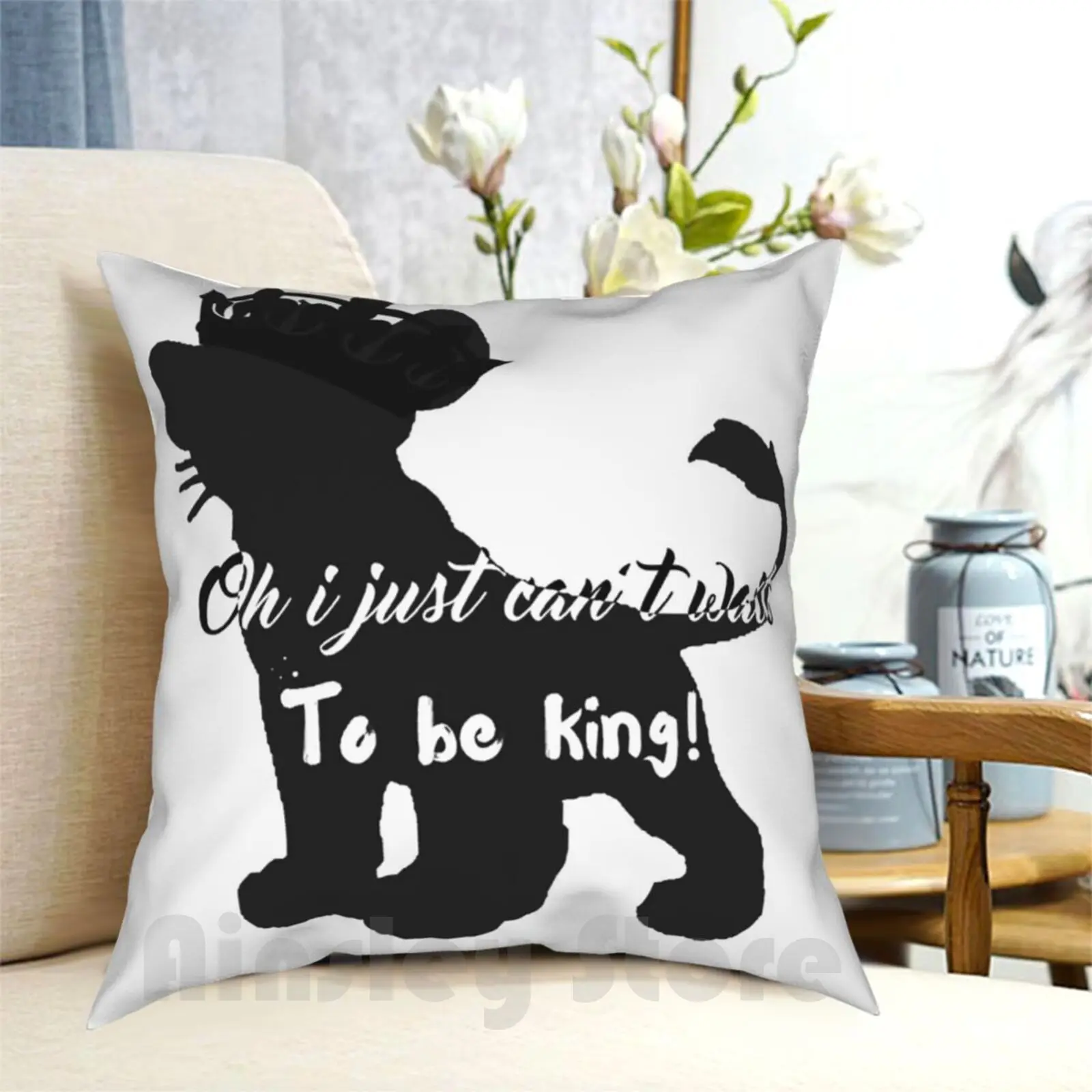 О я просто не могу ждать чтобы быть Кинг-Король Лев Подушка Чехол с принтом