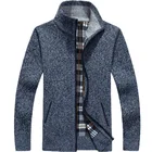 Мужской свитер на молнии, флисовая куртка из искусственного меха, плотное вязаное пальто, теплый повседневный вязаный кардиган, Осень-зима 2021