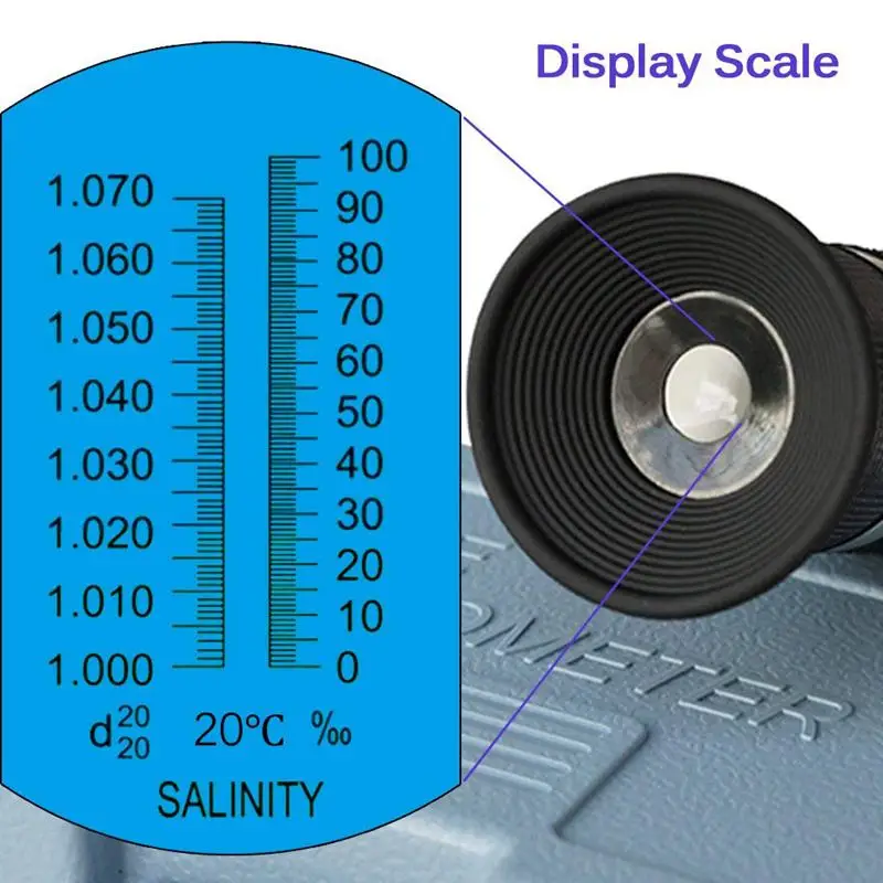 New Salinity Refractometer For Seawater And Marine Fishkeeping Aquarium 0-100 Ppt With Automatic Temperature Compensation | Инструменты