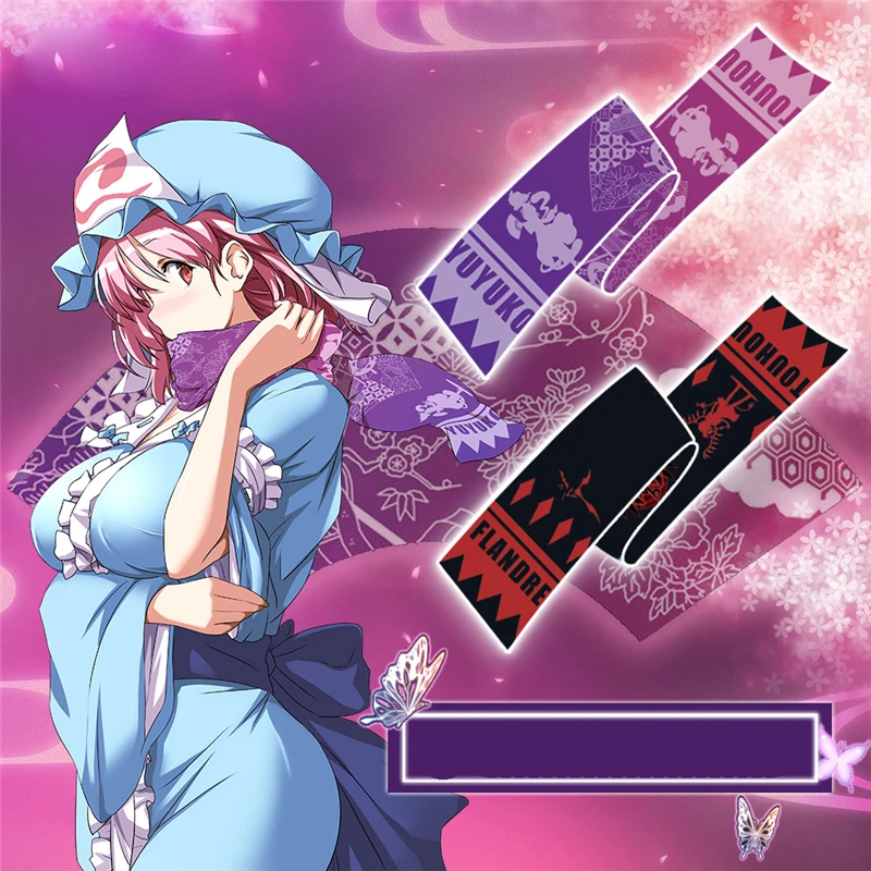 1 шт. плюшевый Шарф В Стиле Аниме TouHou Project Saigyouji Yuyuko Flandre алый теплый шейный платок
