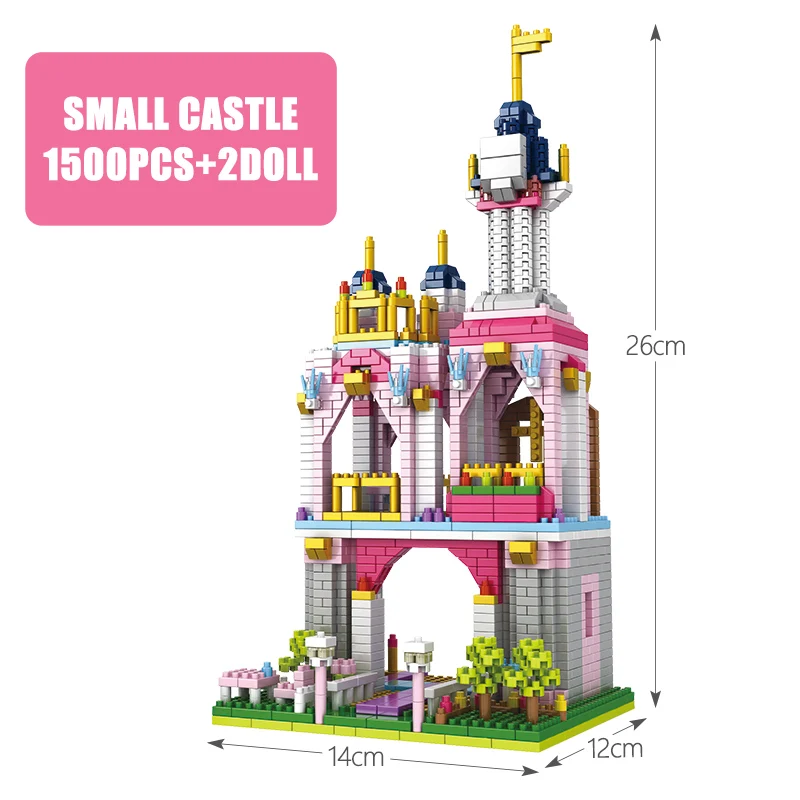 1500 шт. игрушки для детей, замок для друзей, сад, мини-кирпичи, Сказочный Замок принцессы, 3D модель DIY, мини-алмазные строительные блоки - Цвет: no original box(11-2