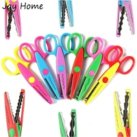 16pcs colorful decorative paper edge scissors comfortable handle safety blade diy craft scissors for children album scrapbook