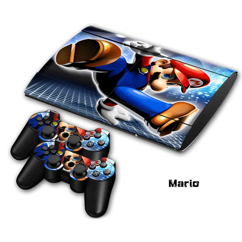 Наклейка Super Mario Skin для PS3 Slim 4000 PlayStation 3 консоль и контроллеры Виниловая