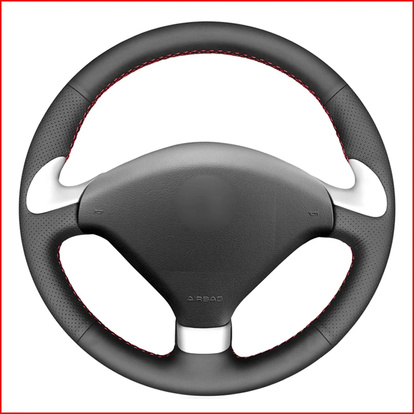 MEWANT Чехлы рулевого колеса автомобиля из черной искусственной кожи для Peugeot 307 CC 2004
