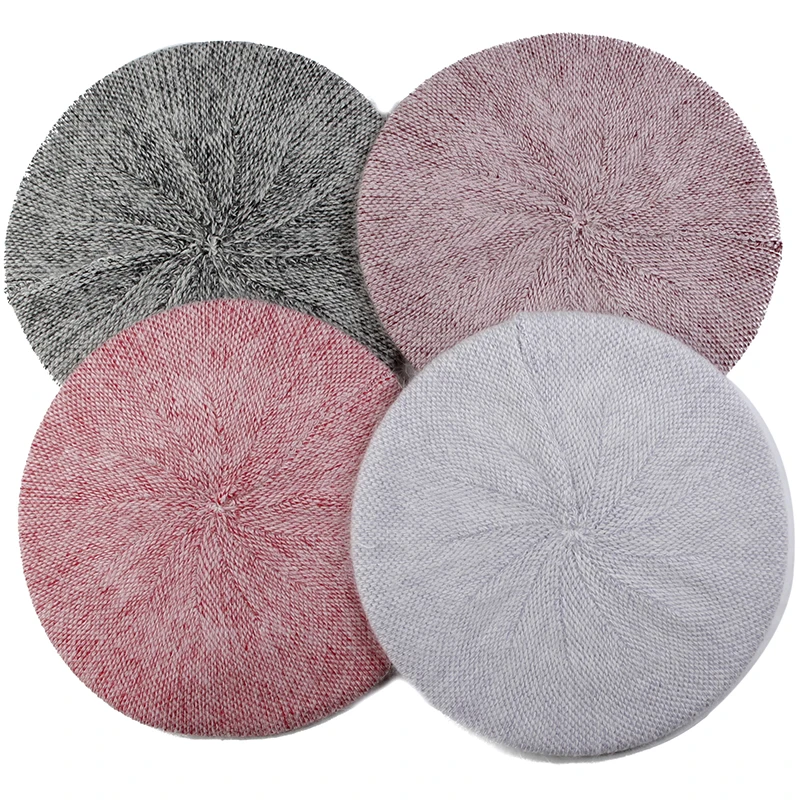 Модный берет из дерева с шармами однотонные зимние шапки напуском во французском