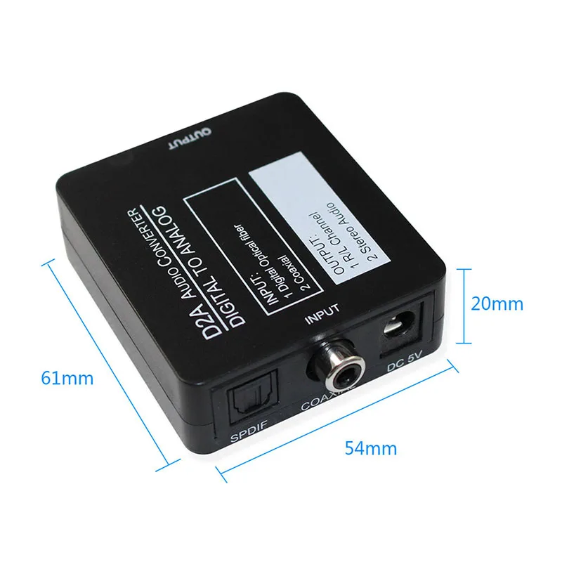 Цифро аналоговый преобразователь DAC цифровой SPDIF оптический в L/R RCA конвертер Toslink