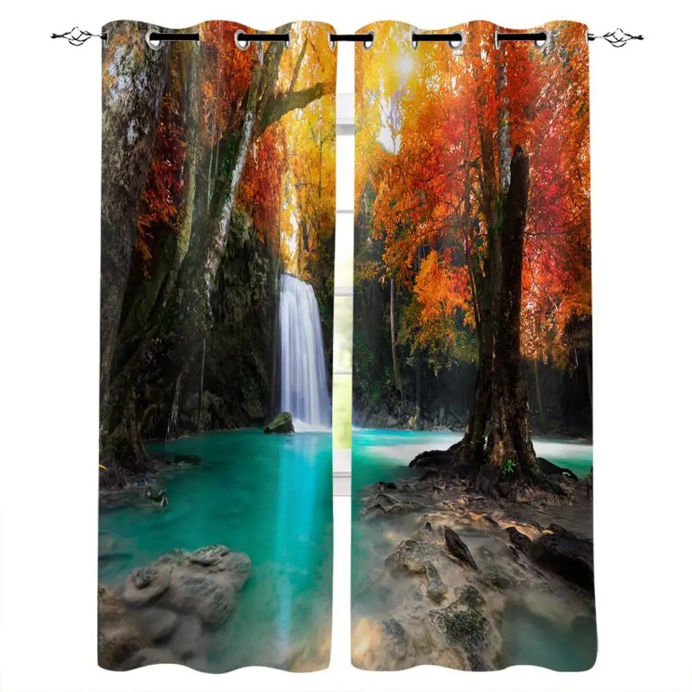 Джунгли Декор шторы свежий тропический Таиланд лес с деревянным мостом листва