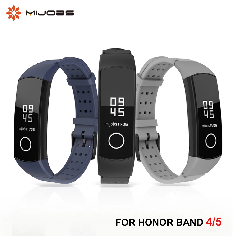 Силиконовый браслет для Honor Band 4 5 спортивный ремешок Huawei спортивные аксессуары из